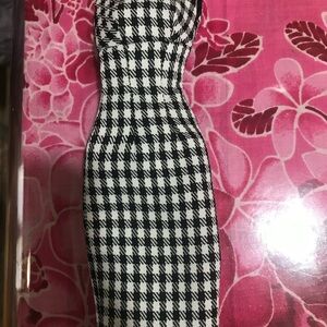 Stylish Black and White Houndstooth Dress